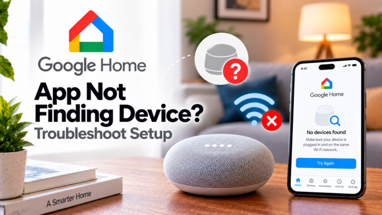 Google Home app not finding device troubleshooting guide