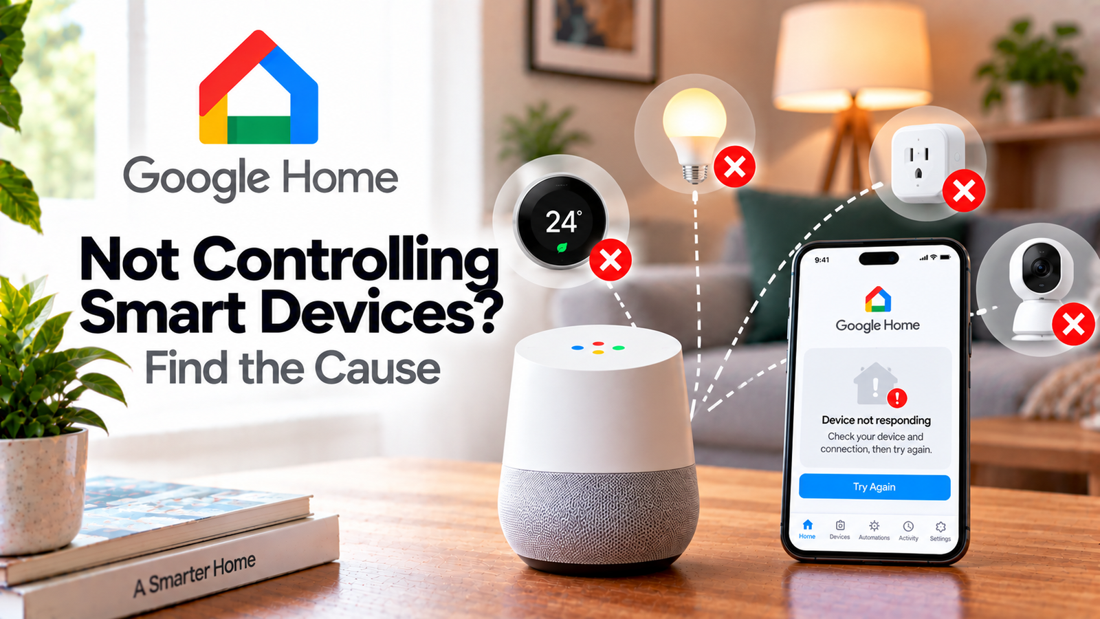 Google Home not controlling smart home devices troubleshooting guide
