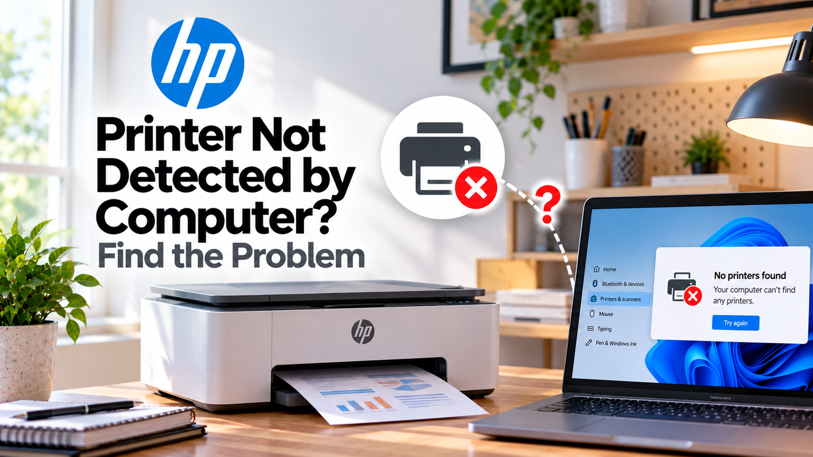 HP printer not detected by computer troubleshooting guide
