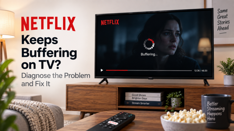 Netflix keeps buffering on TV with a loading circle displayed during video playback