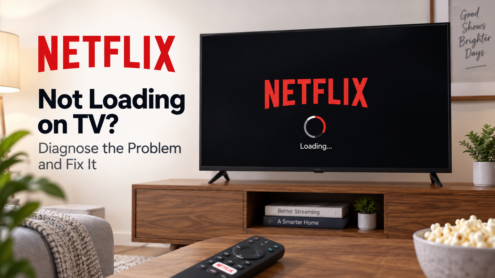Netflix not loading on TV with a loading screen displayed on a smart television