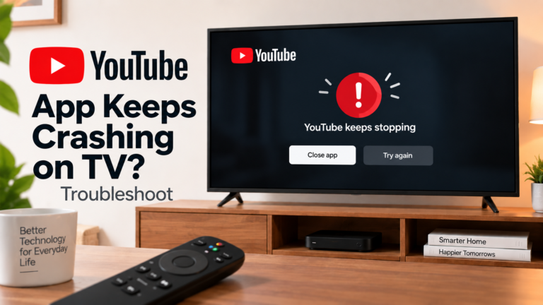 YouTube app keeps crashing on TV troubleshooting guide