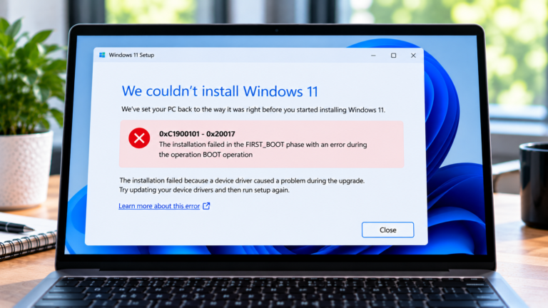 Windows upgrade error 0xC1900101 troubleshooting driver compatibility